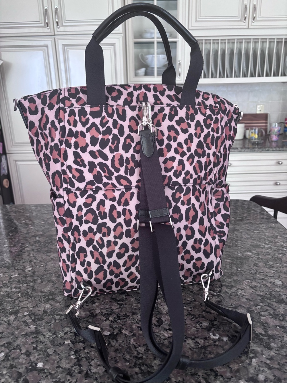 Kate Spade Chelsea Spotted Leopard Large Convertible Backpack - Picture 3 of 7